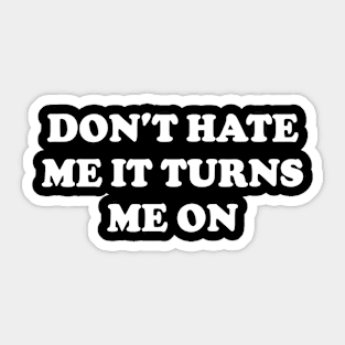 Don't Hate Me  It Turns Me On Sticker